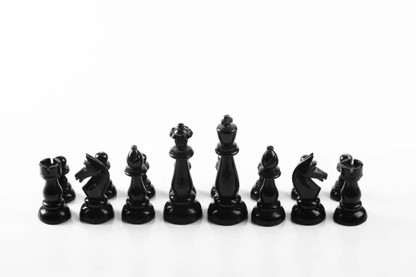 Schachschwarzes Team — Stockfoto