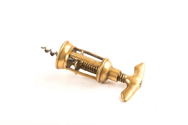 Vintage brass corkscrew — Stock Photo, Image