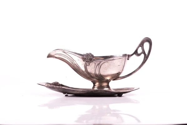 Art nouveau silver cup sauce — Stock Photo, Image
