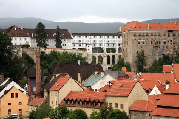 Panorama van de oude stad in Cesky Krumlov, Tsjechië — Stockfoto