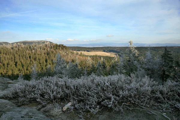 Naroznik Piek Met Uitkijk Tafelbergen Gory Stolowe Nationaal Park Populaire — Stockfoto