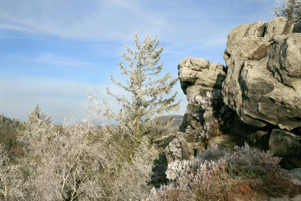 Naroznik Topp Med Utkik Bordsbergen Gory Stolowe Nationalpark Populär Turistattraktion — Stockfoto