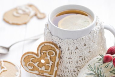 Soğuk günlerde ile Noel sıcak çay