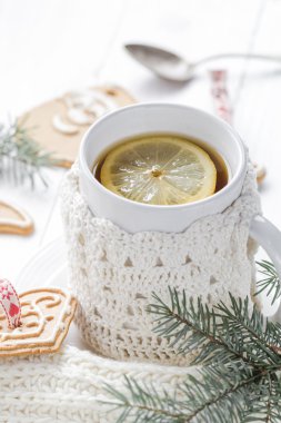 Soğuk günlerde ile Noel sıcak çay