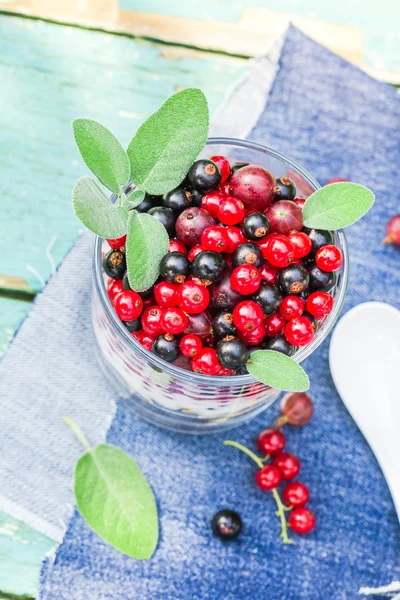 Nutritious morning meal muesli fresh fruit — Stock Photo, Image