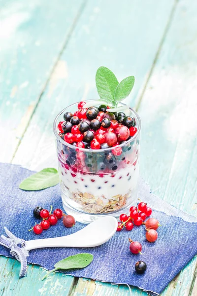 Repas du matin nutritif muesli fruits frais — Photo