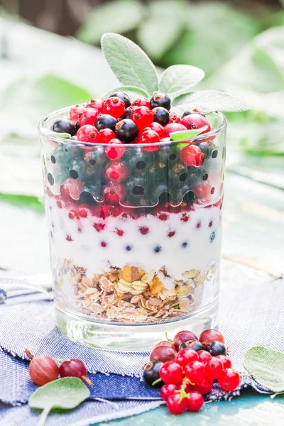 Alimentation saine muesli fruits frais colorés — Photo