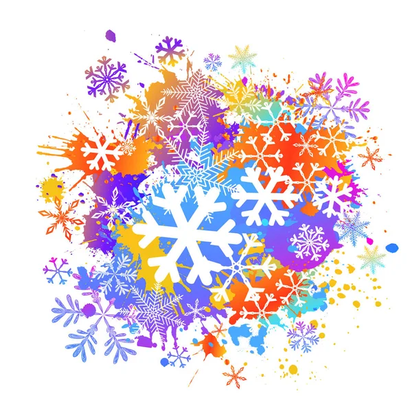 Eine mehrfarbige Abstraktion einer Schneeflocke. Vektorillustration — Stockvektor