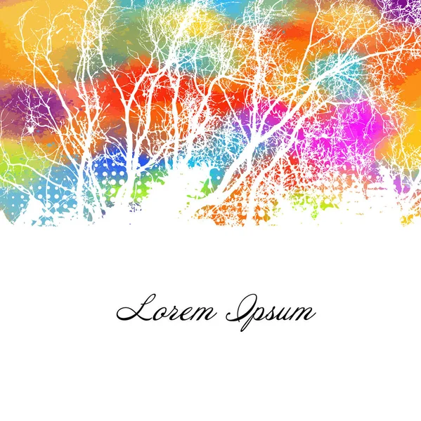 Arbre branche multi-couleur silhouette. Illustration vectorielle — Image vectorielle