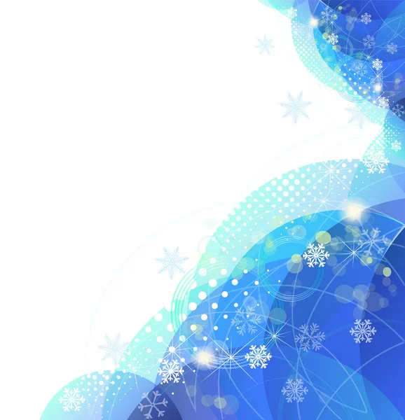 Fondo azul con copos de nieve. Vector — Vector de stock