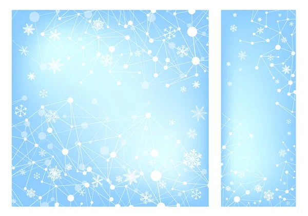A Blue abstract background of a snowflake. Christmas card. Vector illustration — 图库矢量图片