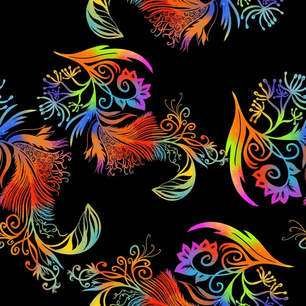 Plumes d'oiseau motif sans couture. Contexte de l'abstraction florale. Vecteur — Image vectorielle