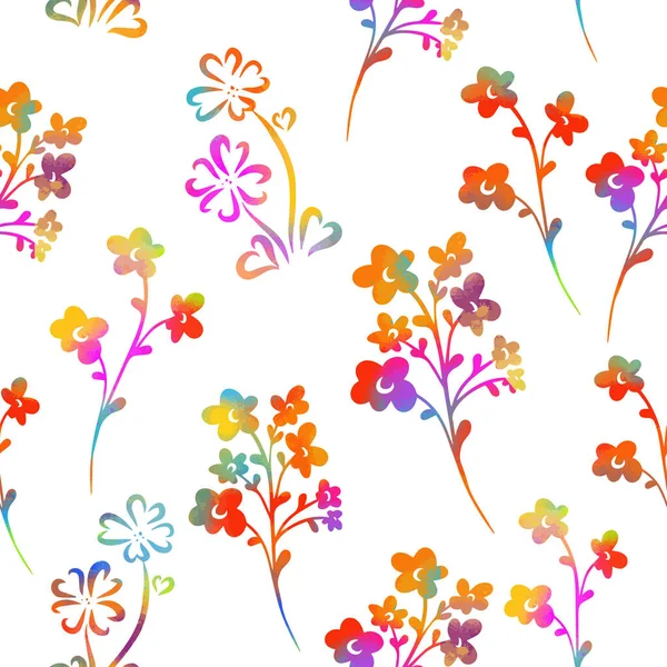 Sfondo multicolore senza cuciture di fiori. Illustrazione vettoriale — Vettoriale Stock