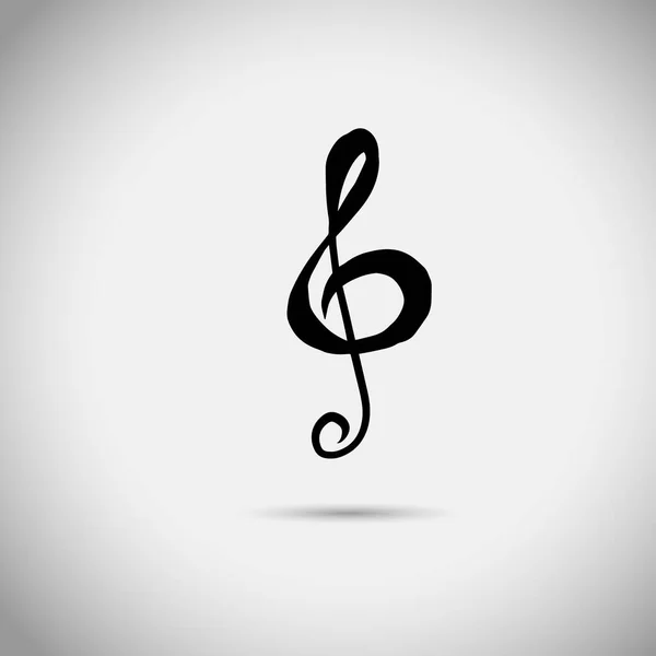 Illustrazione vettoriale chiave di violino nero isolato. Chiave musicale. Simbolo musicale . — Vettoriale Stock
