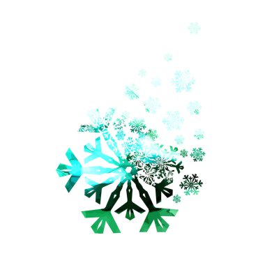 Bir kar tanesinin çok renkli bir soyutlaması. Vektör illüstrasyonu