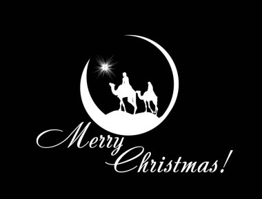 Magi ile birlikte Noel yıldızı develer. Vektör