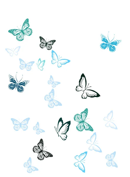 Niebieskie motyle w tle. Ilustracja wektora — Wektor stockowy