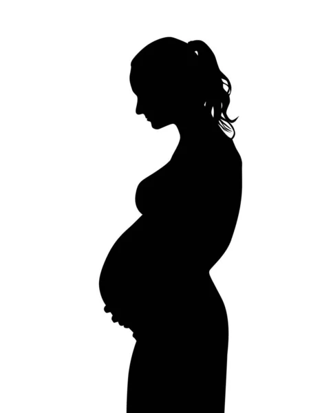 Die Silhouette einer schwangeren Frau. Vektorillustration — Stockvektor