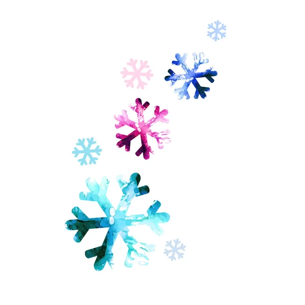 En flerfärgad abstraktion av en snöflinga. Blandade medier. Vektorillustration — Stock vektor