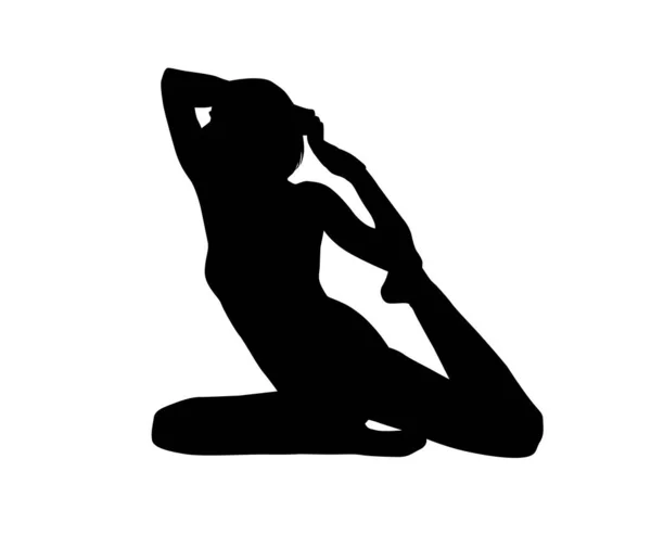 Silueta de yoga. Ilustración vectorial. Hermosa chica delgada . — Archivo Imágenes Vectoriales