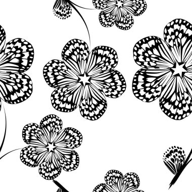 Kusursuz arka plan tek renkli çiçekler. Vektör çizimi