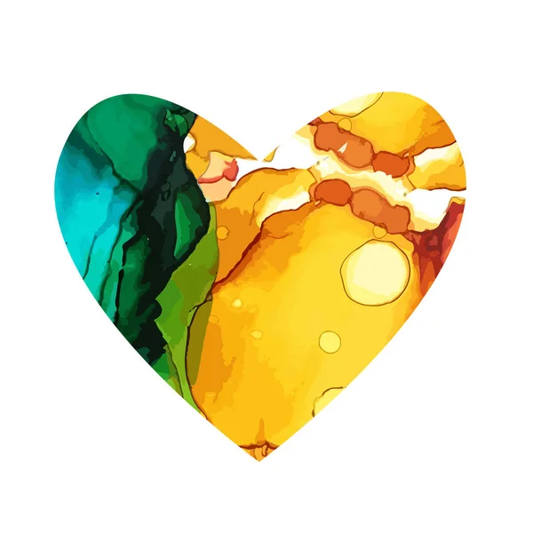 Watercolor heart. Mixed media. Vector illustration — 스톡 벡터