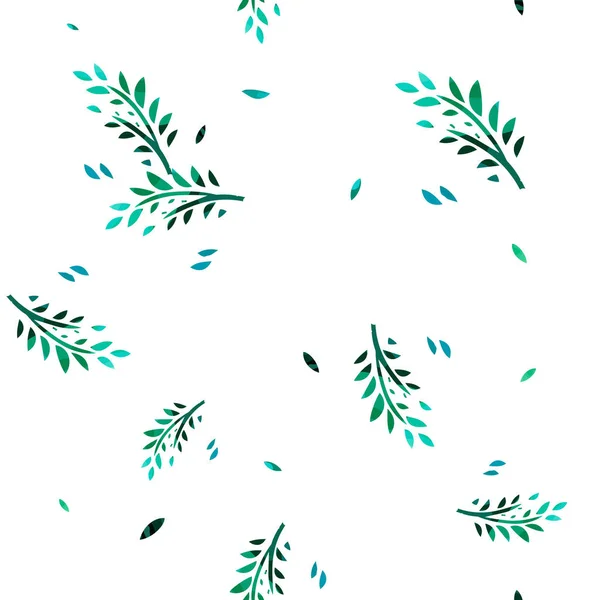 Sömlös blommig bakgrund. Flerfärgade lövkvistar. Blandade medier. Sektorns illustration — Stock vektor