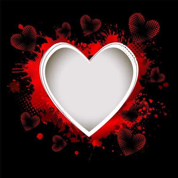 Каркас сердца из пятен краски. С Днем святого Валентина. Векторная иллюстрация — стоковый вектор