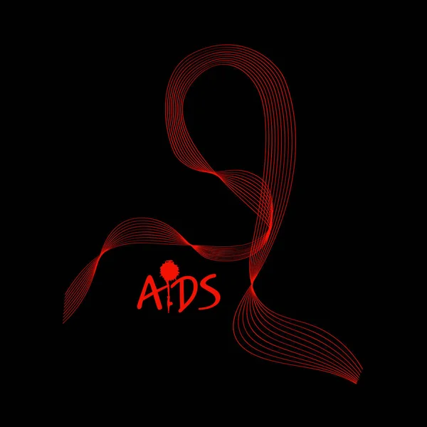Aids. Nastro astratto. Illustrazione vettoriale — Vettoriale Stock