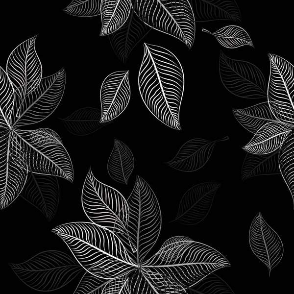 Abstraction from skeleton monochrome leaves. Seamless background. Vector illustration 벡터 그래픽