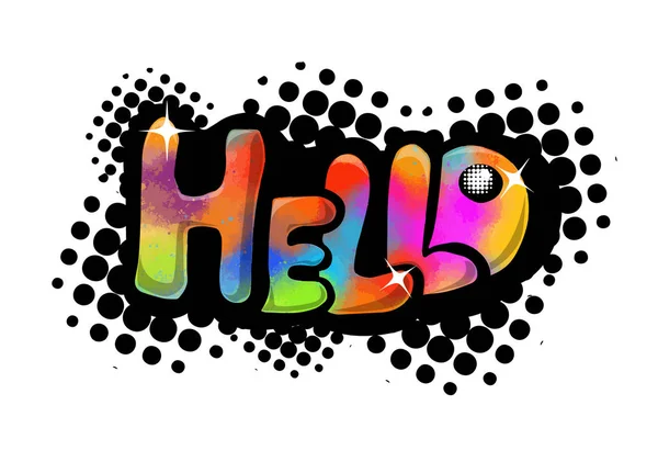 Kolorowy stylizowany napis tęczowy Hello vector ilustracja — Wektor stockowy
