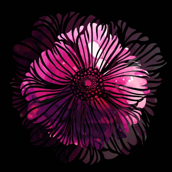 Objekt je akvarel květiny. Vektorová ilustrace — Stockový vektor