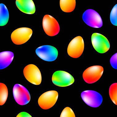 Paskalya yumurtalarının kusursuz arkaplanı. Vektör illüstrasyonu