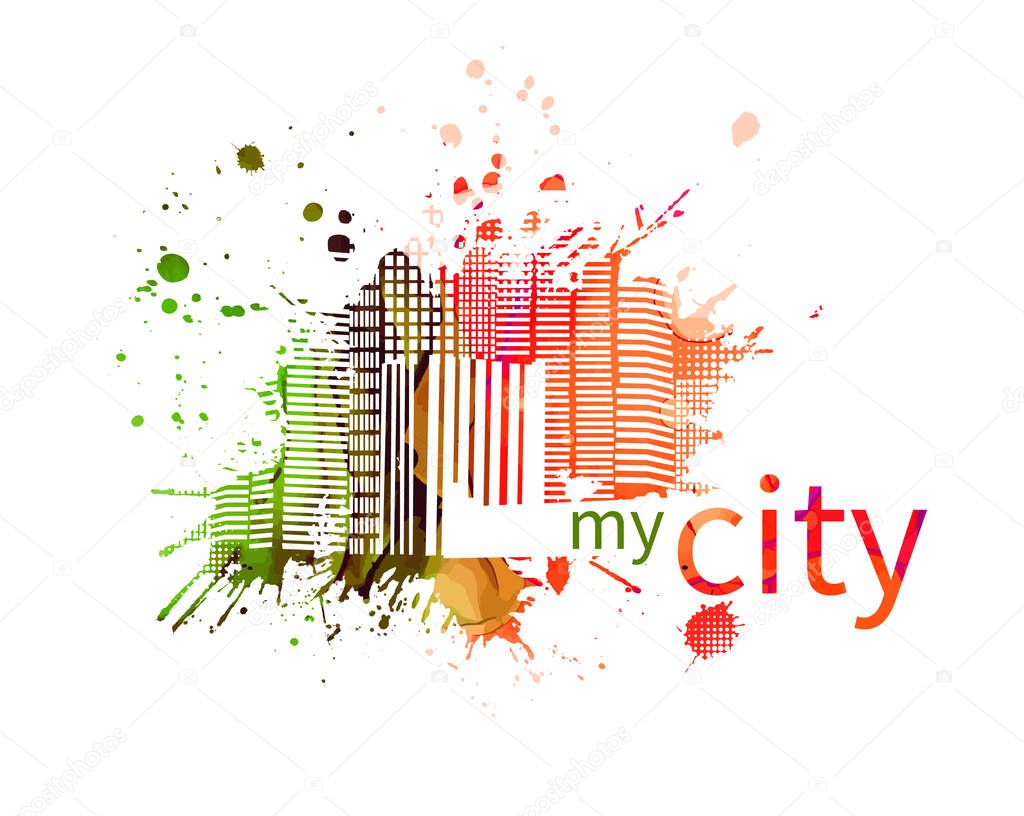 Abstract city of gags. Vector illustration