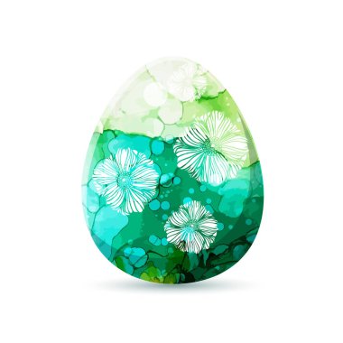 Suluboya yumurta. Mutlu Paskalyalar. Vektör illüstrasyonu