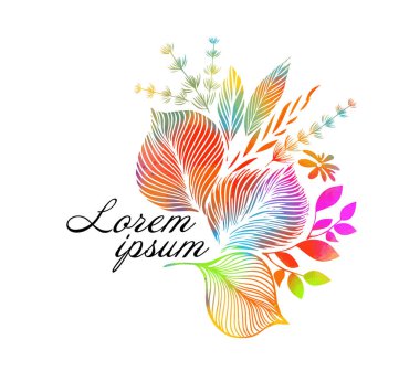 Gökkuşağı soyut çiçeği. Vektör illüstrasyonu