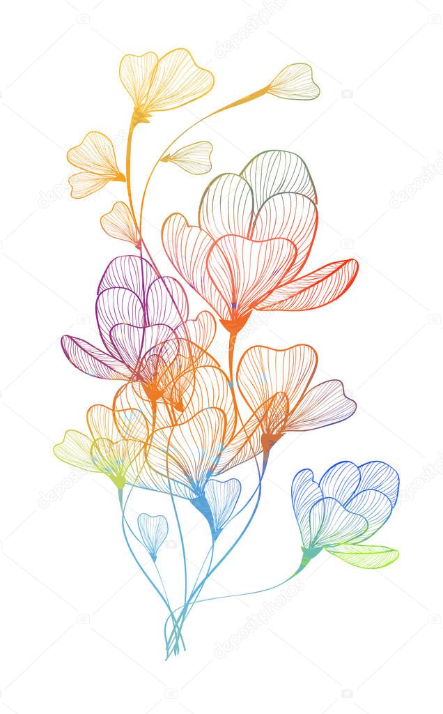 Rainbow abstract flower. Vector illustration