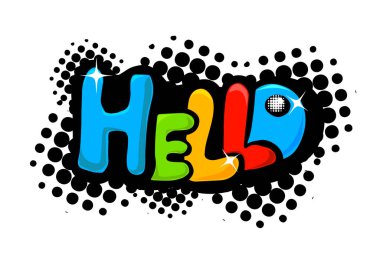 Renkli gökkuşağı harfleri 'Merhaba' vektör çizimi