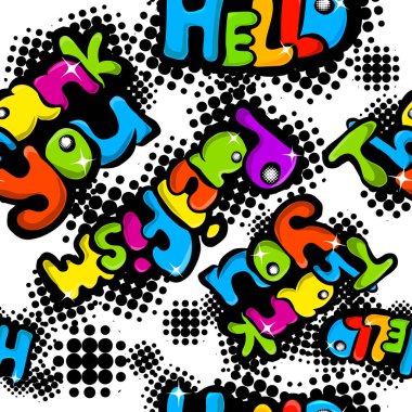 Kusursuz bir arkaplan yazısı ve grafiti. Vektör illüstrasyonu