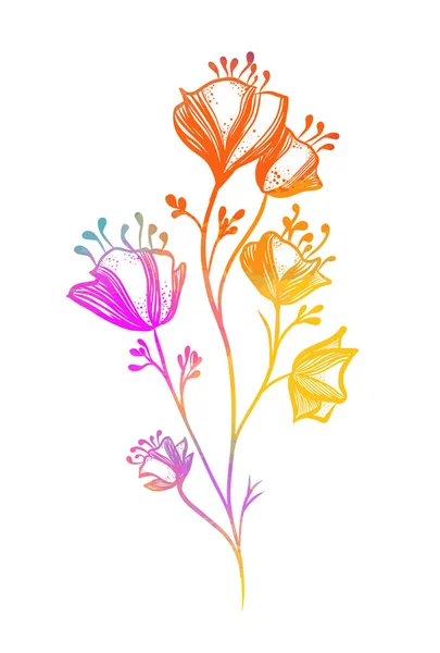 Fleurs Abstraites Arc Ciel Illustration Vectorielle — Image vectorielle