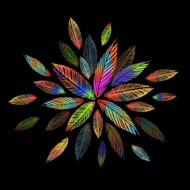 Renkli yapraklarla soyutlama. Vektör