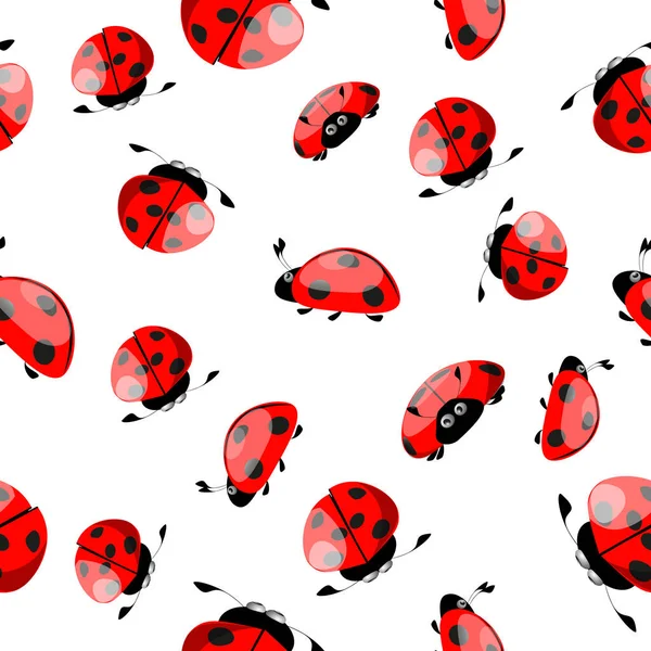 Fundo Sem Costura Ladybugs Ilustração Eleitor — Vetor de Stock