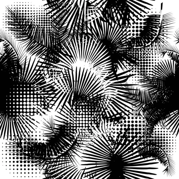 Безшовний Фон Пальмового Листя Векторні Ілюстрації — стоковий вектор