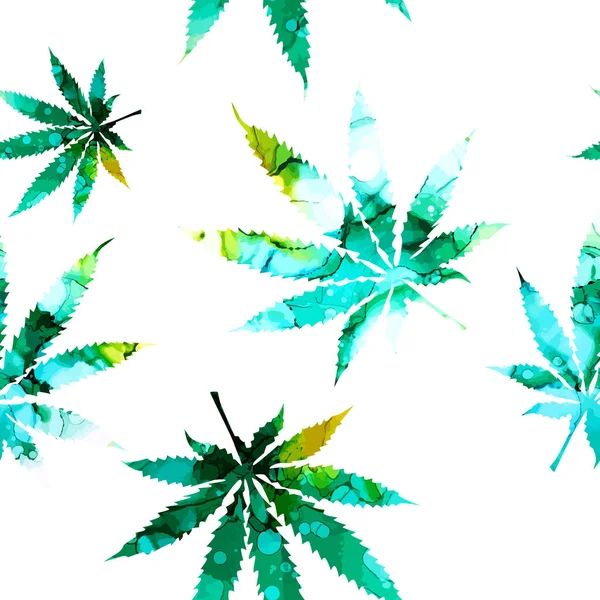 Cannabis Eller Marijuanablad Flerfärgad Ikon Vektor — Stock vektor