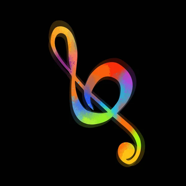 Illustration Vectorielle Clef Aigu Multicolore Isolé Clé Musicale Symbole Musical — Image vectorielle
