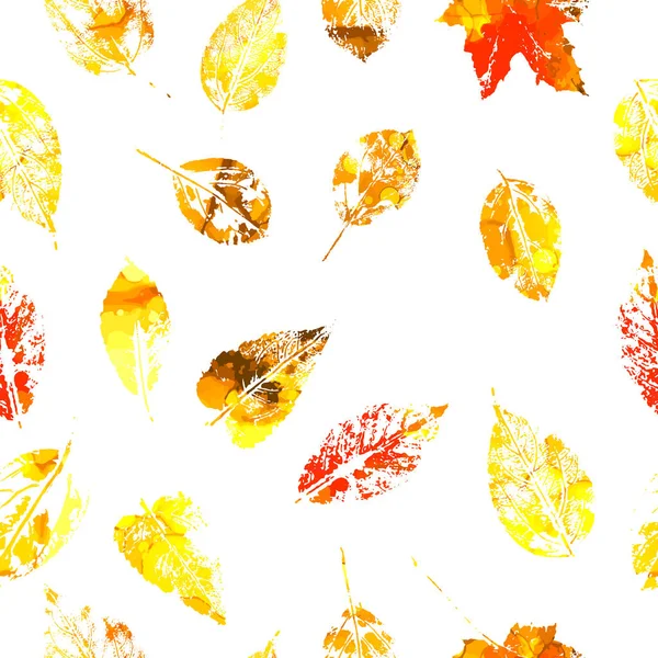葉のプリントのシームレスな背景 ベクターイラスト — ストックベクタ