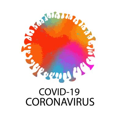 Virüs molekülünün soyutlanması. Covid-19. Vektör illüstrasyonu