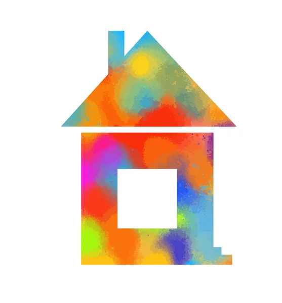 Een Veelkleurig Huis Vectorillustratie — Stockvector