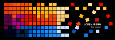 Çok renkli karelerin soyut arkaplanı. Vektör illüstrasyonu