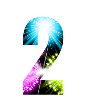 Beyaz arka plan üzerinde izole maytap havai fişek şekil. Vektör tasarım ışık efekti alfabe. Numarası